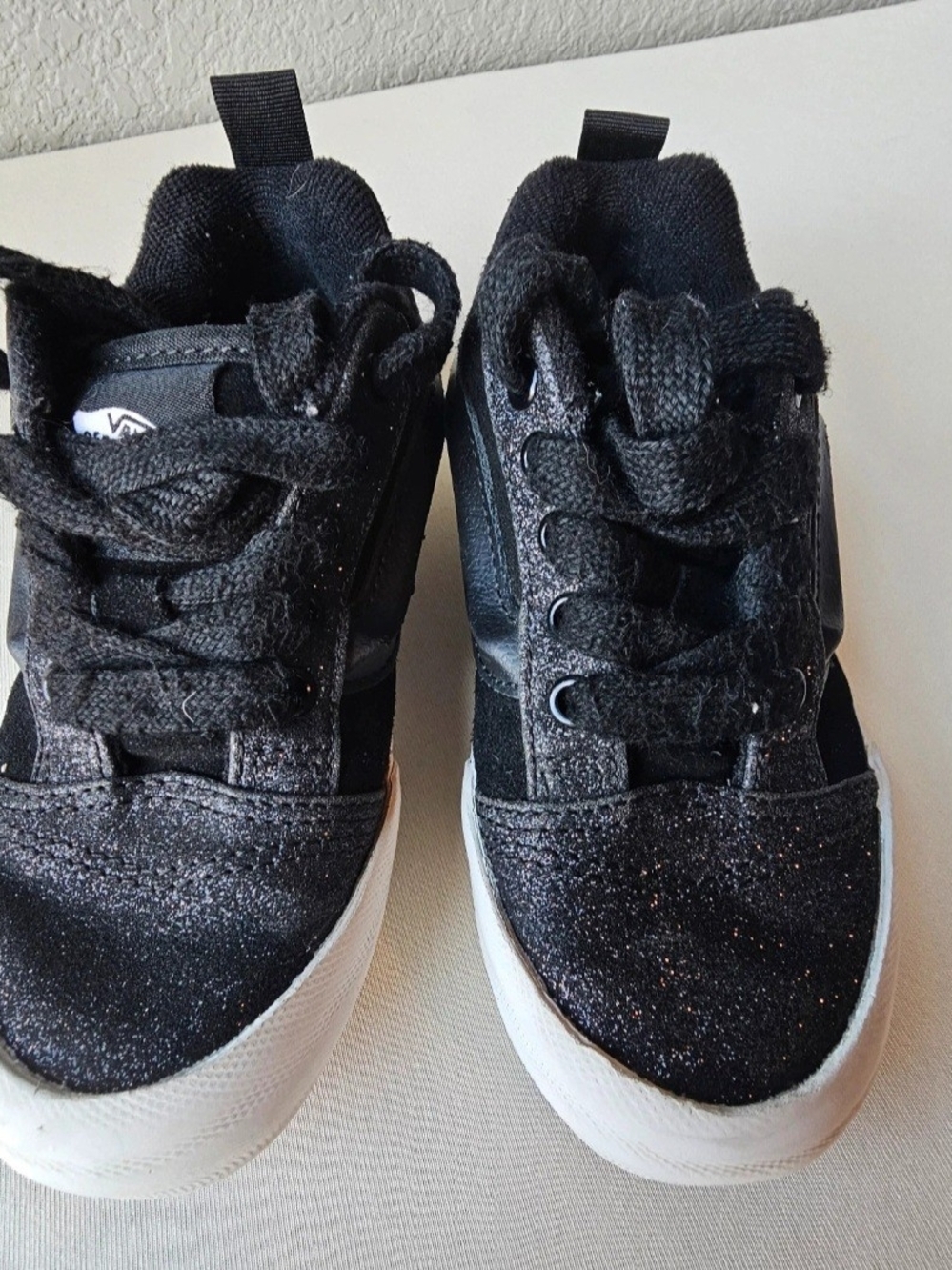 Vans Kids Black Glitter Low-Top Sneakers